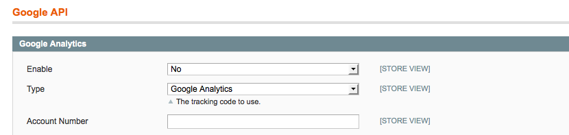 
Google API. Google Analytics settings