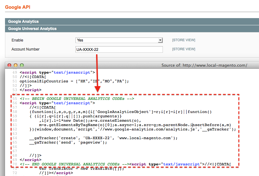 Check results of Google Analytics Tracking Code