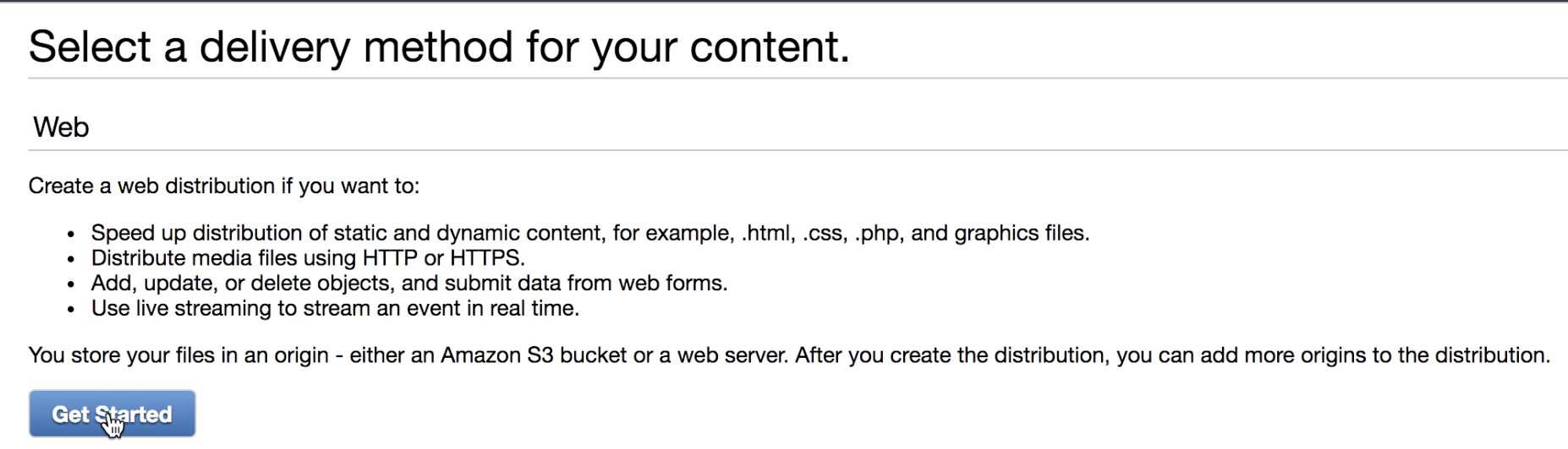 Choose a Web distribution