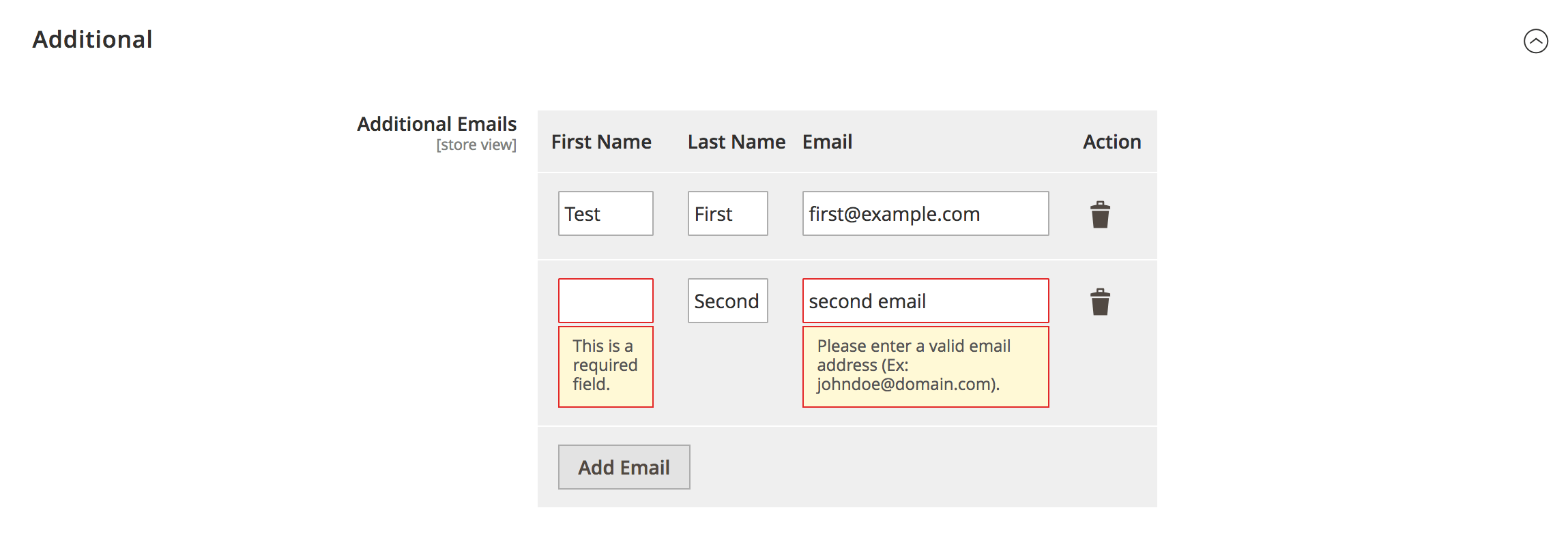 Magento 2 System Config Dynamic Fields Validation