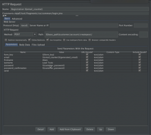 Customer registration for Load tests