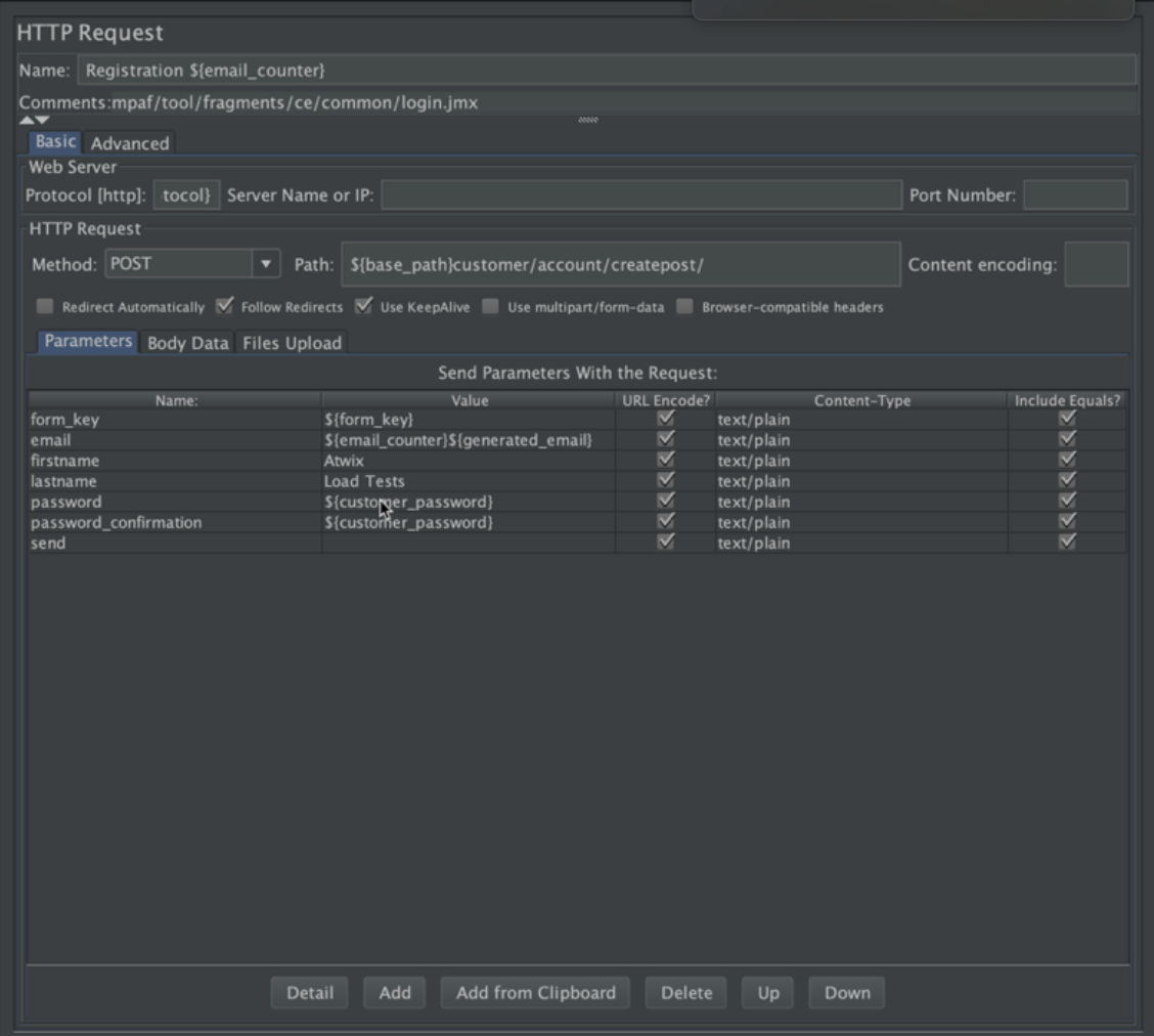 Customer registration for Load tests