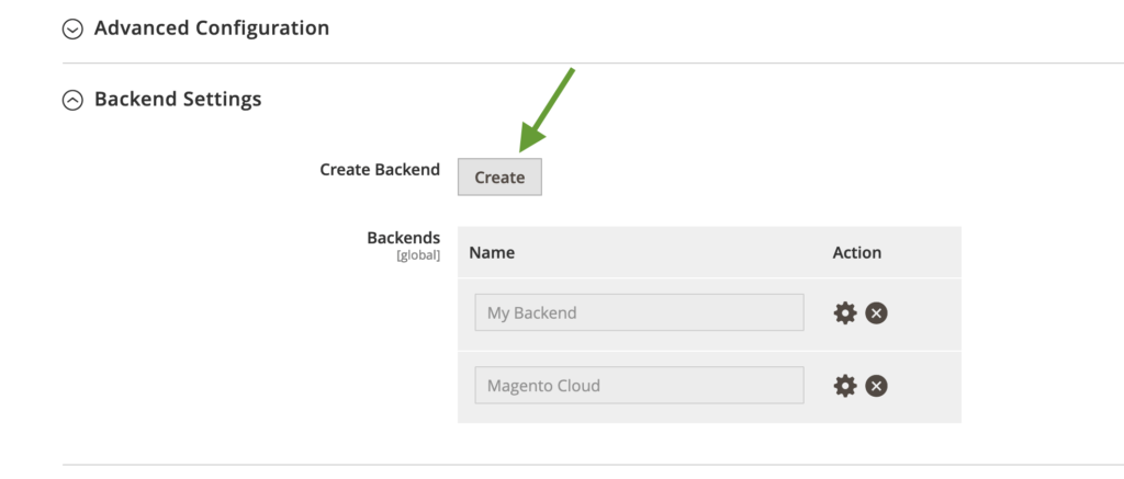 Create a backend in the Fastly configuration