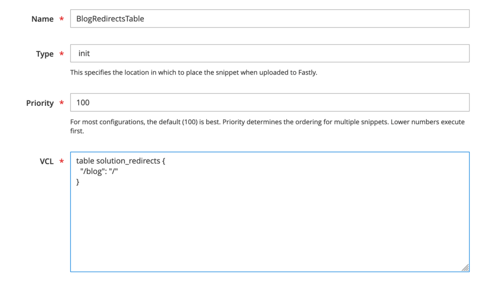 add custom Fastly VCL snippets above the existing settings