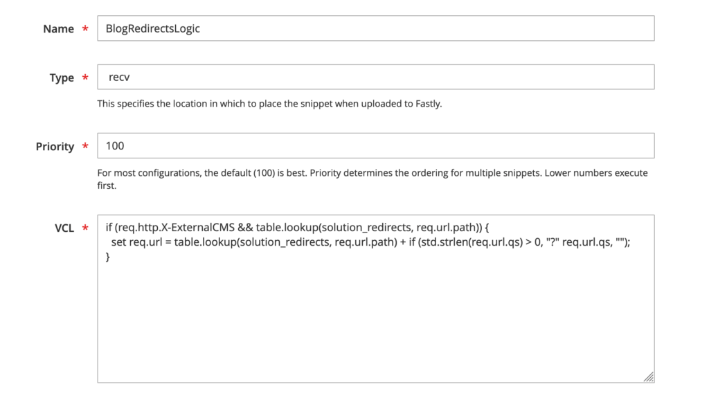create a recv one with the next VCL