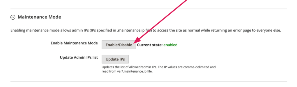 Enable maintenance mode Magento via CDN