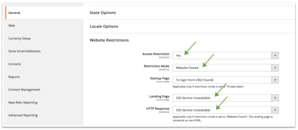Set the HTTP Response option to 503 Service Unavailable