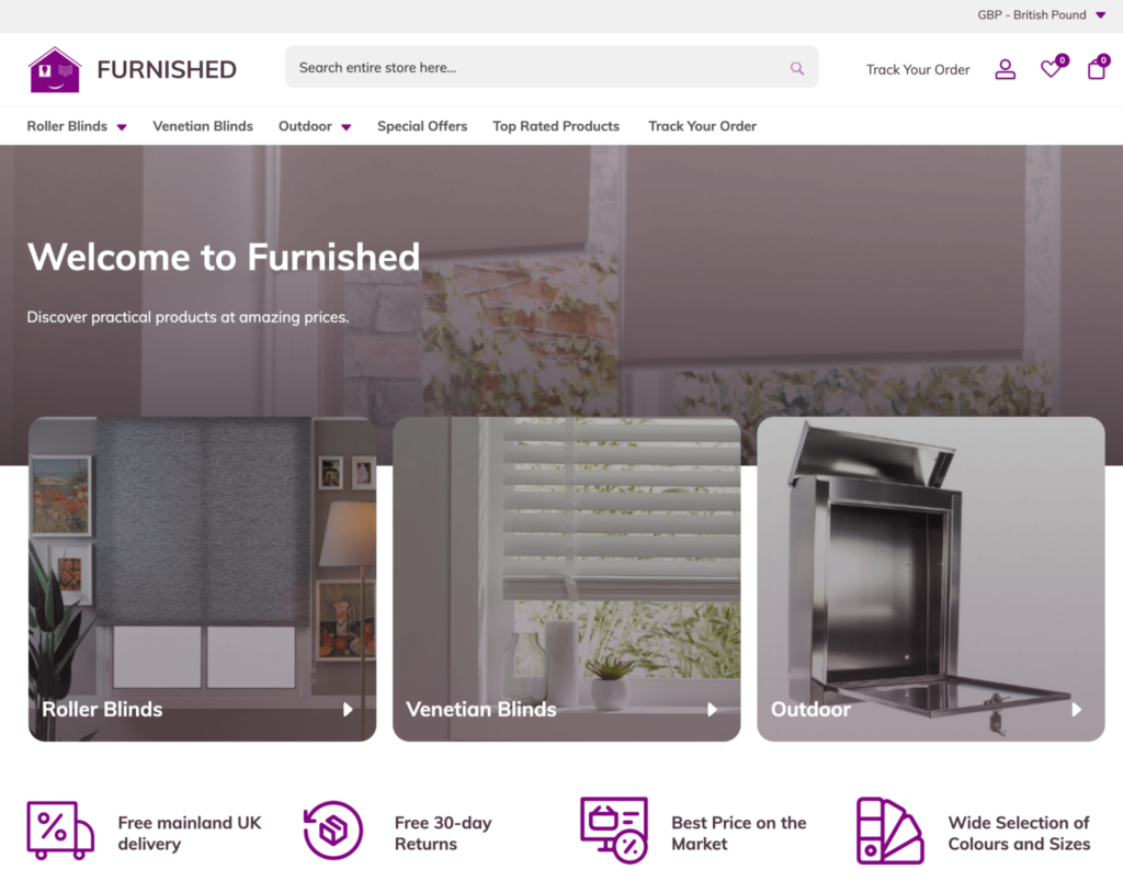 furnished homepage design