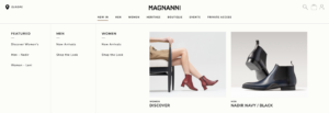 Magnanni's web store, powered by custom Magento development from Atwix.