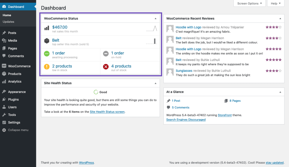 Dashboard-woocomerce | Atwix Woocomerce Dashboard