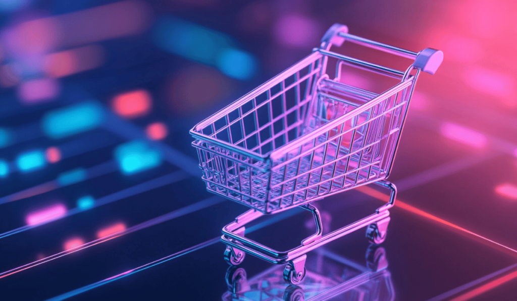 Ai-powered Personalization | Atwix Digital Shopping Cart Symbolizing Custom Magento Development for Ecommerce Platforms