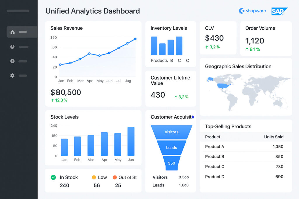 an Example of a Unified Analytics Dashboard with a Shopware Sap Integration