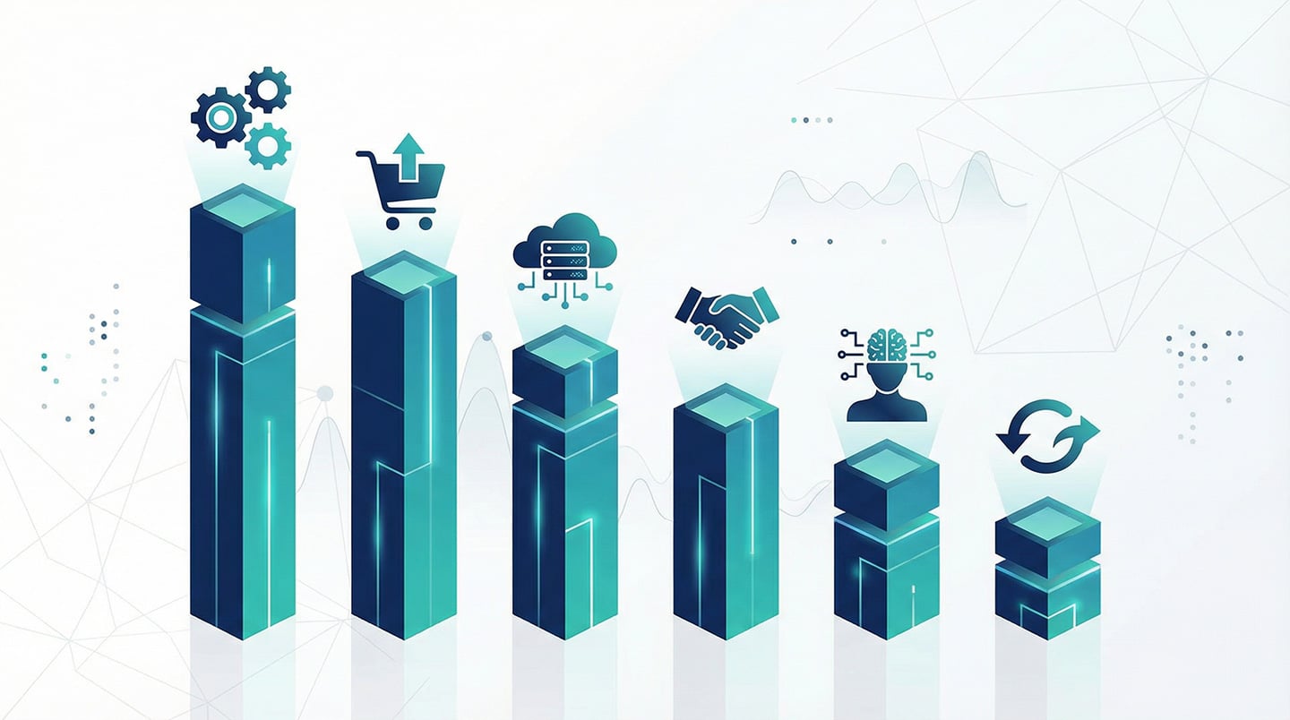 Abstract Ranking Visualization Comparing the Top Shopify Plus Agencies by Key Capabilities